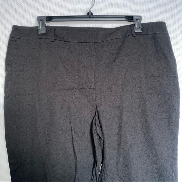 Talbots 100% Cotton Black Floral Cropped Trouser Pants | Talbots Dress Pants - Picture 5 of 14